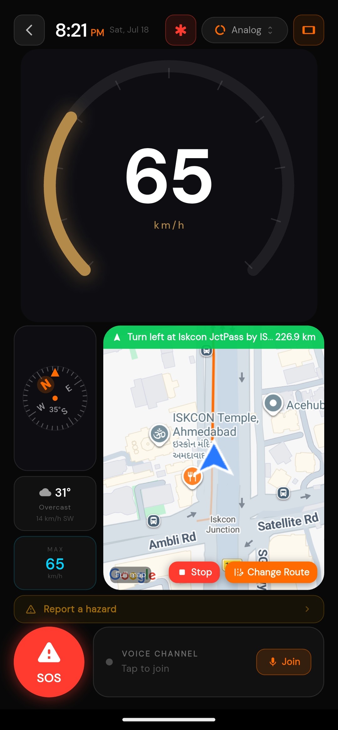 ConvoyX ride dashboard