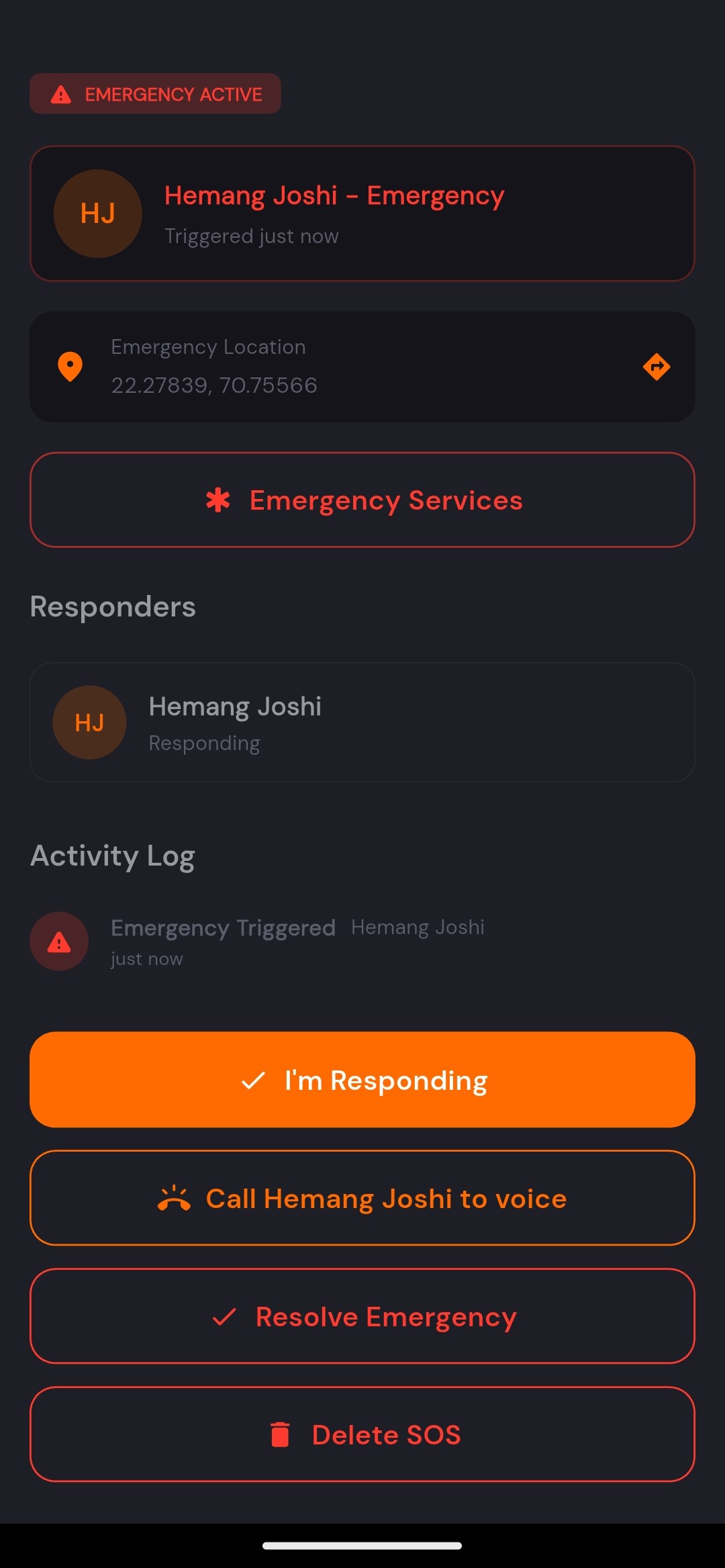 ConvoyX SOS alert